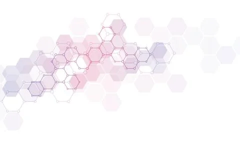 Geometric background texture with molecular structures and chemical compounds Stock Illustration