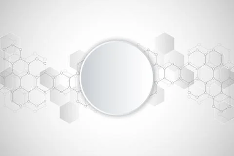 Geometric background texture with molecular structures and chemical compounds Stock Illustration