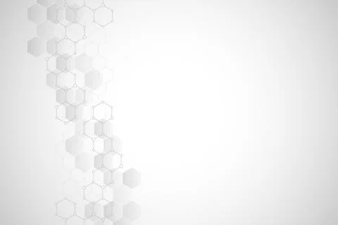Geometric background texture with molecular structures and chemical engineering Stock Illustration