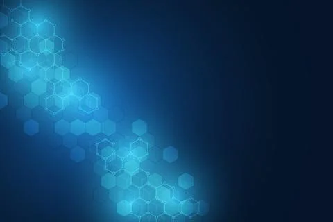 Geometric background texture with molecular structures and chemical engineering Stock Illustration