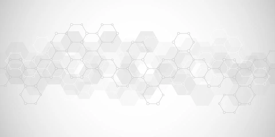 Geometric background texture with molecular structures and chemical engineering Stock Illustration