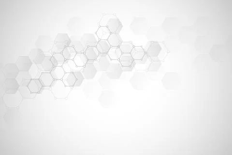 Geometric background texture with molecular structures and chemical compounds Stock Illustration