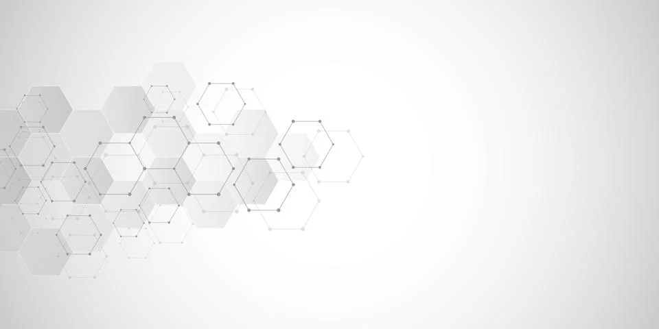 Geometric background texture with molecular structures and chemical compounds Stock Illustration