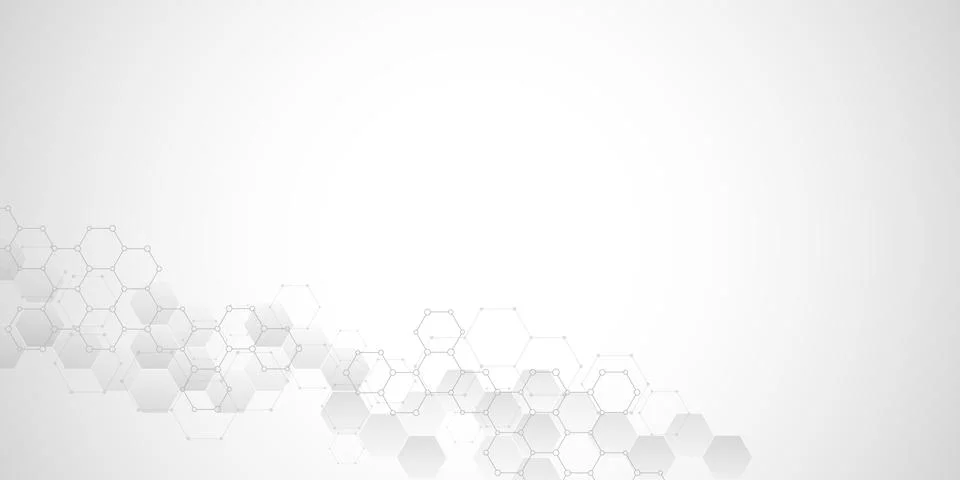 Geometric background texture with molecular structures and chemical engineering Stock Illustration