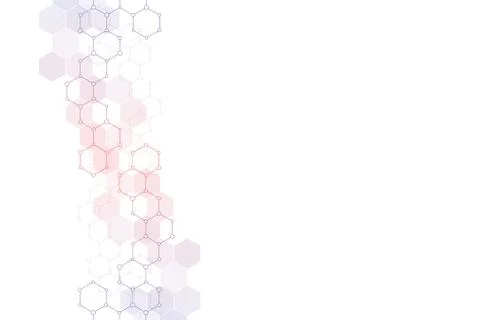 Geometric background texture with molecular structures and chemical engineering Stock Illustration