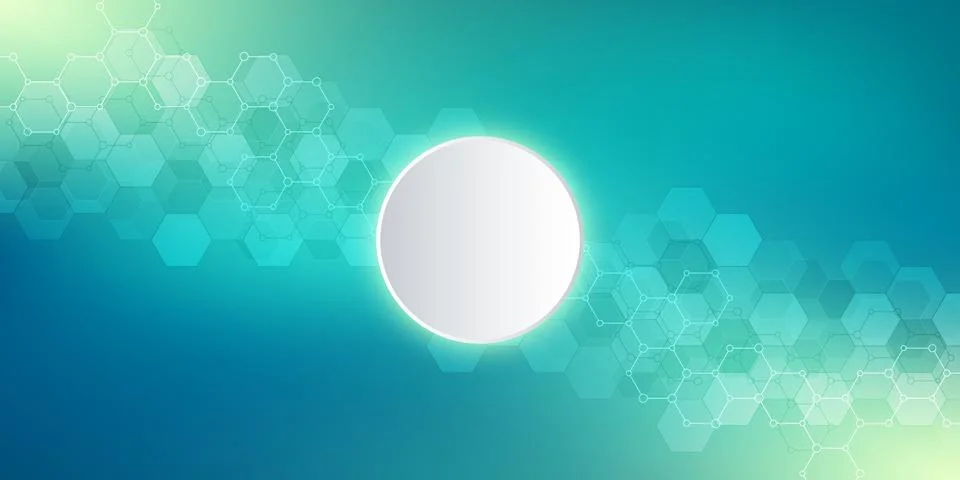 Geometric background texture with molecular structures and chemical engineering Stock Illustration