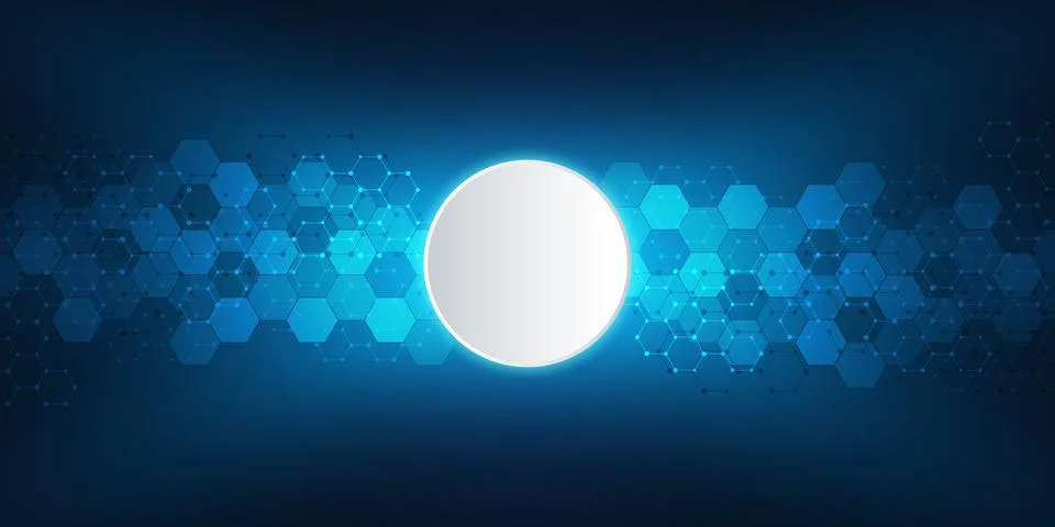 Geometric background texture with molecular structures and chemical engineering Stock Illustration