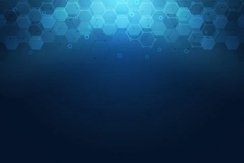 Geometric background texture with molecular structures and chemical engineering Stock Illustration