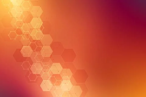 Geometric background texture with molecular structures and chemical engineering Stock Illustration