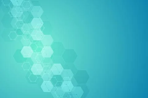 Geometric background texture with molecular structures and chemical engineering Stock Illustration