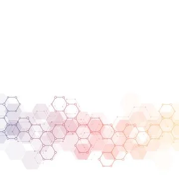 Geometric background texture with molecular structures and chemical engineering Stock Illustration