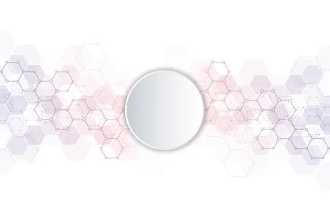 Geometric background texture with molecular structures and chemical engineering Stock Illustration