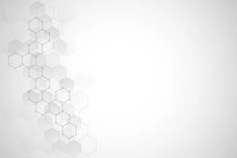 Geometric background texture with molecular structures and chemical compounds Stock Illustration