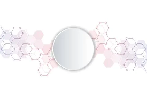 Geometric background texture with molecular structures and chemical compounds Stock Illustration