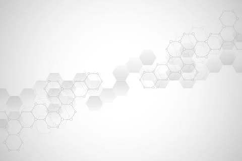 Geometric background texture with molecular structures and chemical compounds Stock Illustration