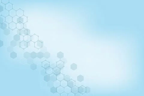 Geometric background texture with molecular structures and chemical engineering Stock Illustration