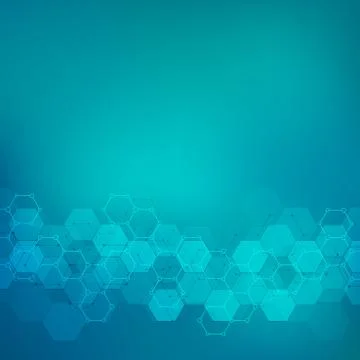 Geometric background texture with molecular structures and chemical engineering Stock Illustration