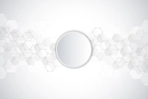 Geometric background texture with molecular structures and chemical engineering Stock Illustration