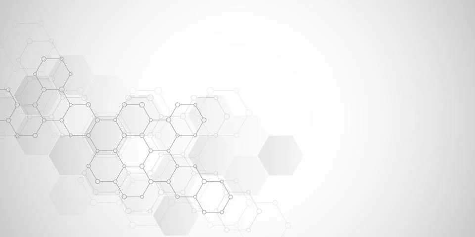 Geometric background texture with molecular structures and chemical compounds Stock Illustration