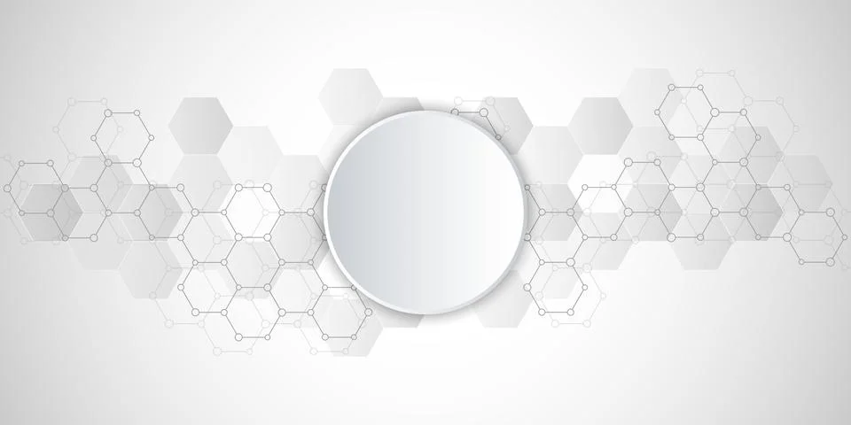 Geometric background texture with molecular structures and chemical compounds Stock Illustration