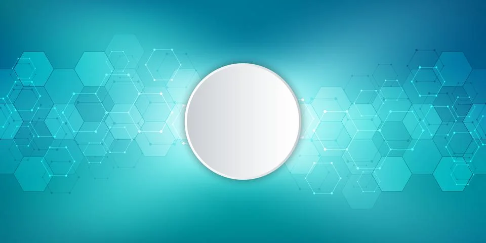 Geometric background texture with molecular structures and chemical compounds Stock Illustration