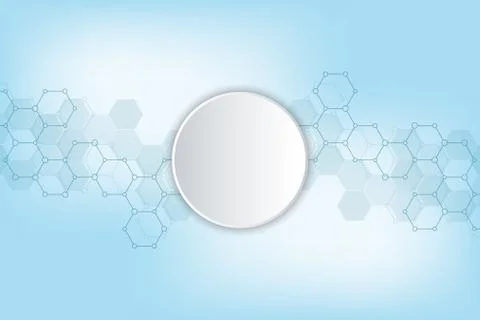 Geometric background texture with molecular structures and chemical compounds Stock Illustration