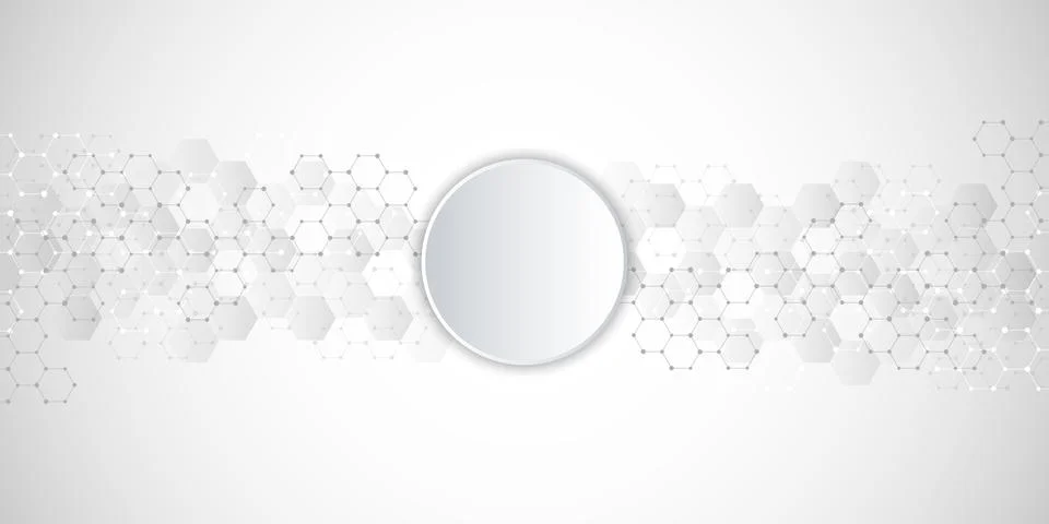 Geometric background texture with molecular structures and chemical engineering Stock Illustration