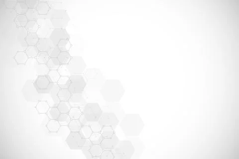 Geometric background texture with molecular structures and chemical engineering Stock Illustration