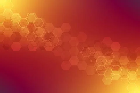 Geometric background texture with molecular structures and chemical engineering Stock Illustration