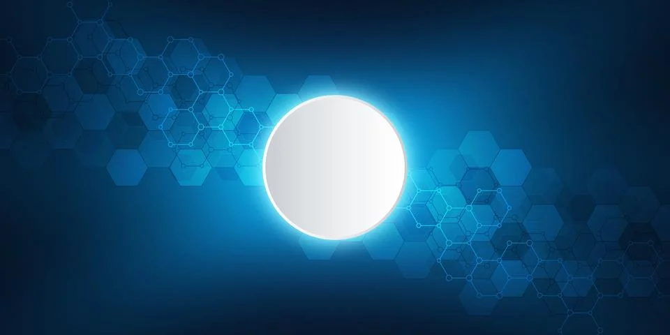 Geometric background texture with molecular structures and chemical engineering Stock Illustration