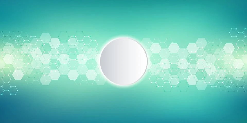 Geometric background texture with molecular structures and chemical engineering Stock Illustration