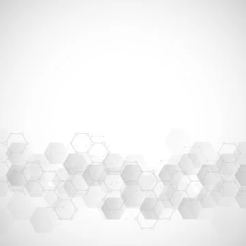 Geometric background texture with molecular structures and chemical engineering Stock Illustration