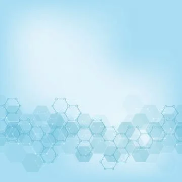 Geometric background texture with molecular structures and chemical engineering Stock Illustration