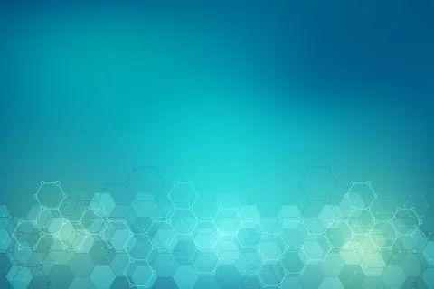 Geometric background texture with molecular structures and chemical engineering Stock Illustration