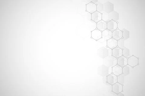 Geometric background texture with molecular structures and chemical compounds Stock Illustration