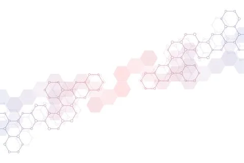 Geometric background texture with molecular structures and chemical compounds Stock Illustration