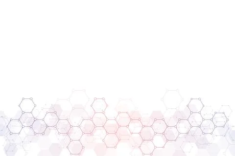 Geometric background texture with molecular structures and chemical engineering Stock Illustration