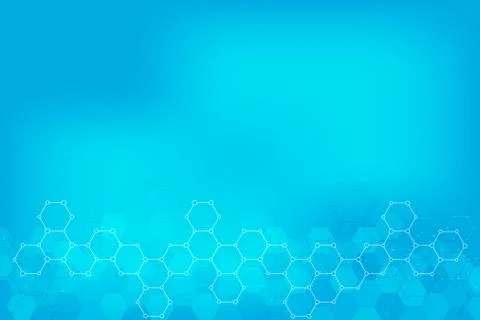 Geometric background texture with molecular structures and chemical engineering Stock Illustration