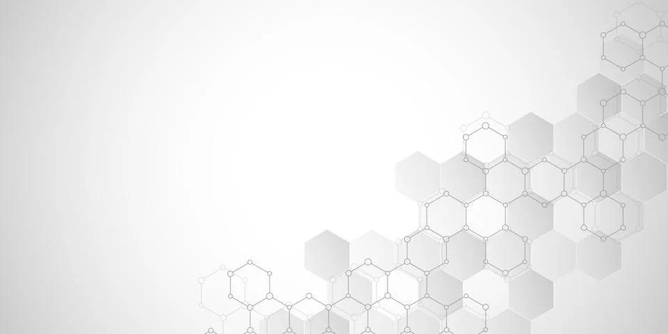 Geometric background texture with molecular structures and chemical engineering Stock Illustration