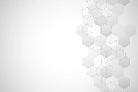 Geometric background texture with molecular structures and chemical engineering Stock Illustration