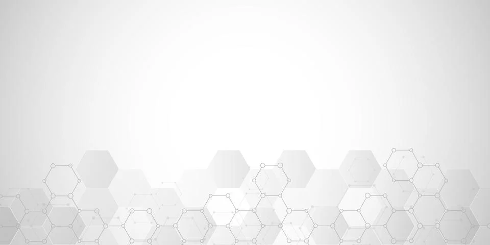 Geometric background texture with molecular structures and chemical engineering Stock Illustration