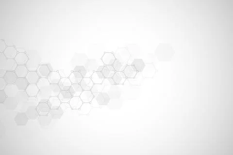 Geometric background texture with molecular structures and chemical engineering Stock Illustration