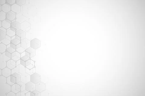 Geometric background texture with molecular structures and chemical engineering Stock Illustration