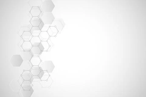 Geometric background texture with molecular structures and chemical engineering Stock Illustration