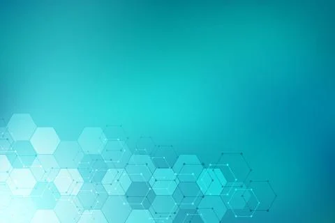 Geometric background texture with molecular structures and chemical engineering Stock Illustration