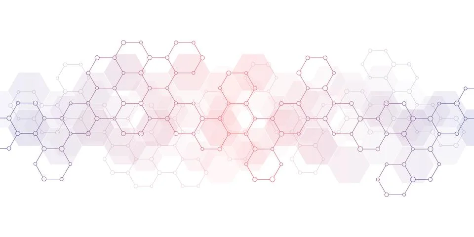 Geometric background texture with molecular structures and chemical engineering Stock Illustration