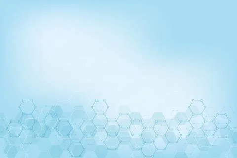 Geometric background texture with molecular structures and chemical engineering Stock Illustration