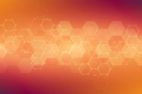 Geometric background texture with molecular structures and chemical engineering Stock Illustration