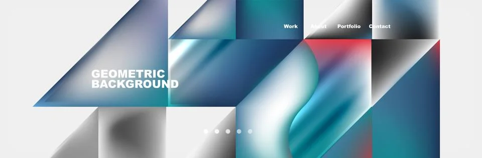 A geometric background with triangles and squares on a white background Illustrazione stock