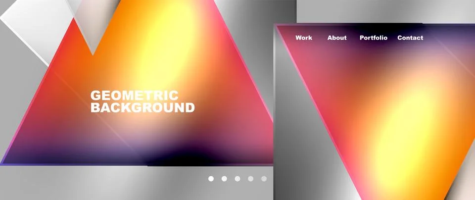 Geometric background with triangles on gray backdrop for tech devices or gadgets Stock Illustration